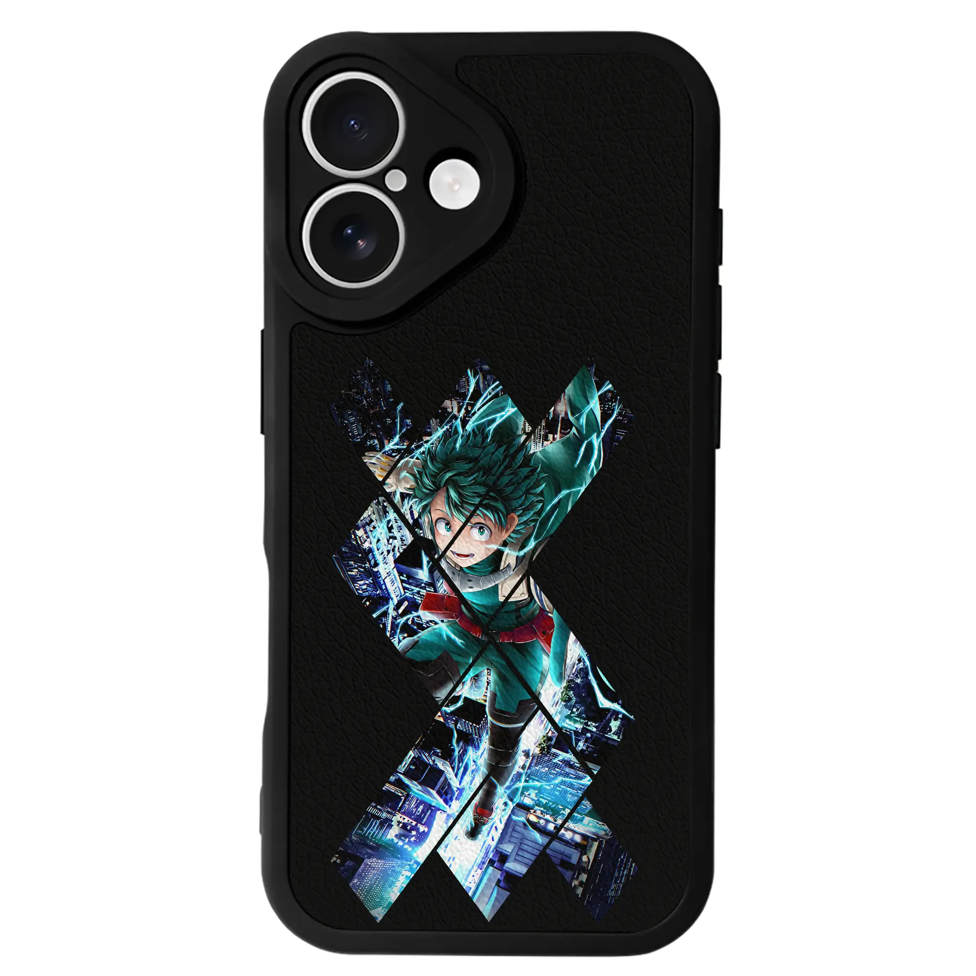 僕のヒーローアカデミア グッズ,緑谷出久 - IPhone 16シリーズ対応 ・ シリコンスマホケース ・ レザー調 ・ 高精度フィット ・ 耐衝撃 ・ ワイヤレス充電対応 ・ 精密カット